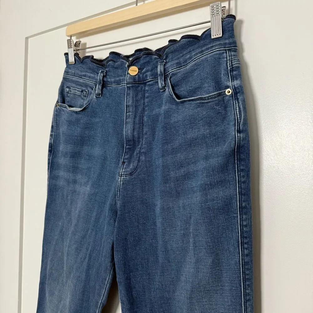 Frame Starwood Jeans Womens Sz 29 Blue Scallop Edge Splendor Straight Leg Denim